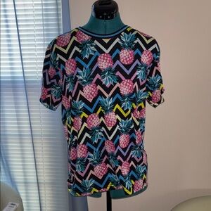 Fresh Multicolor Pineapple Pattern Tee